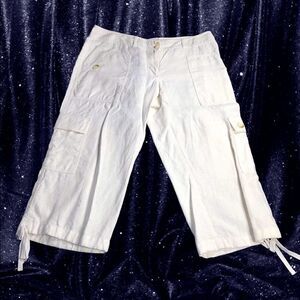 Michael Kors cream capri cropped cargo pants